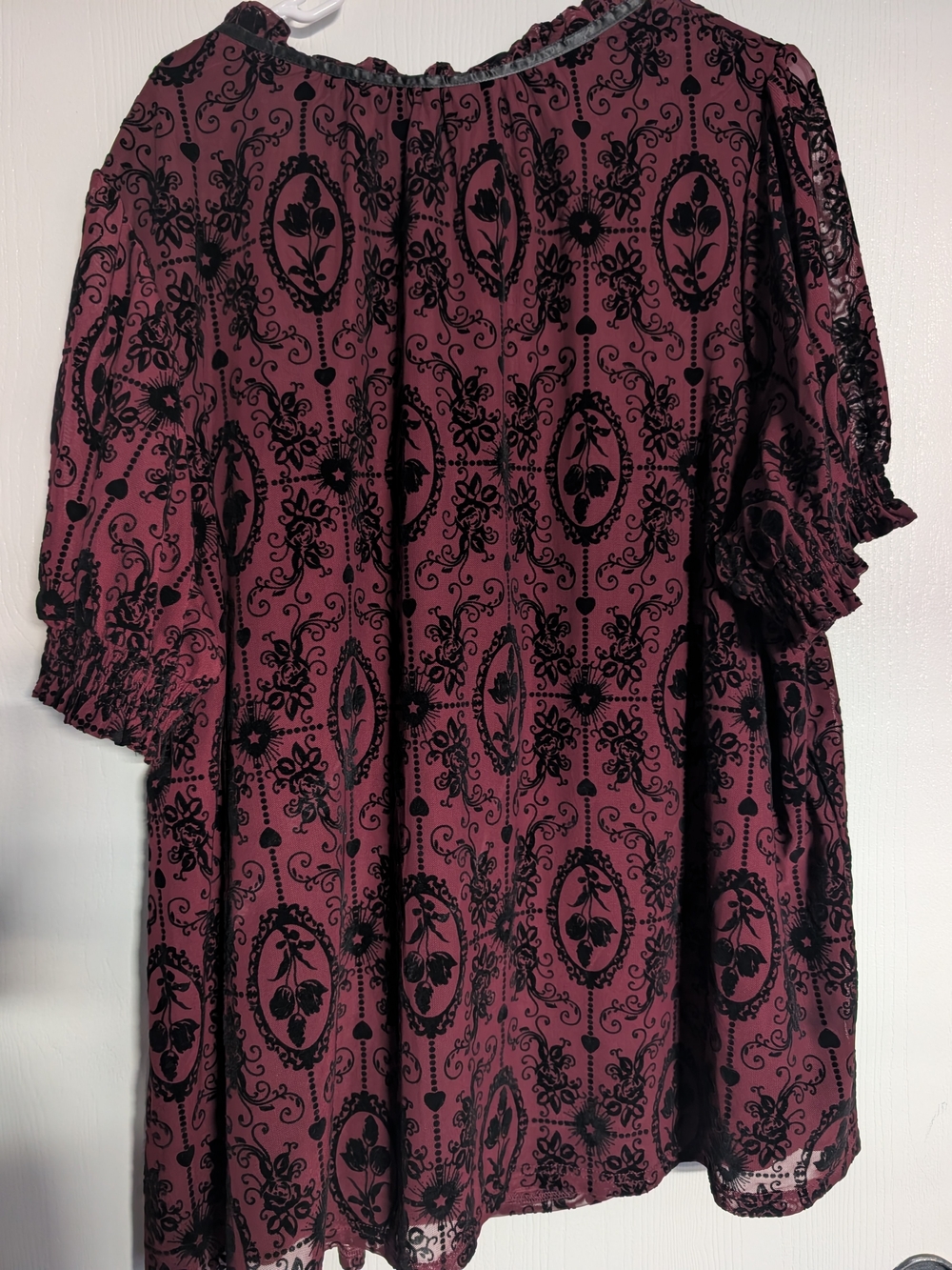 BloomChic Burger King Velvet Burnout Tie-Neck Tunic - Picture 5 of 8